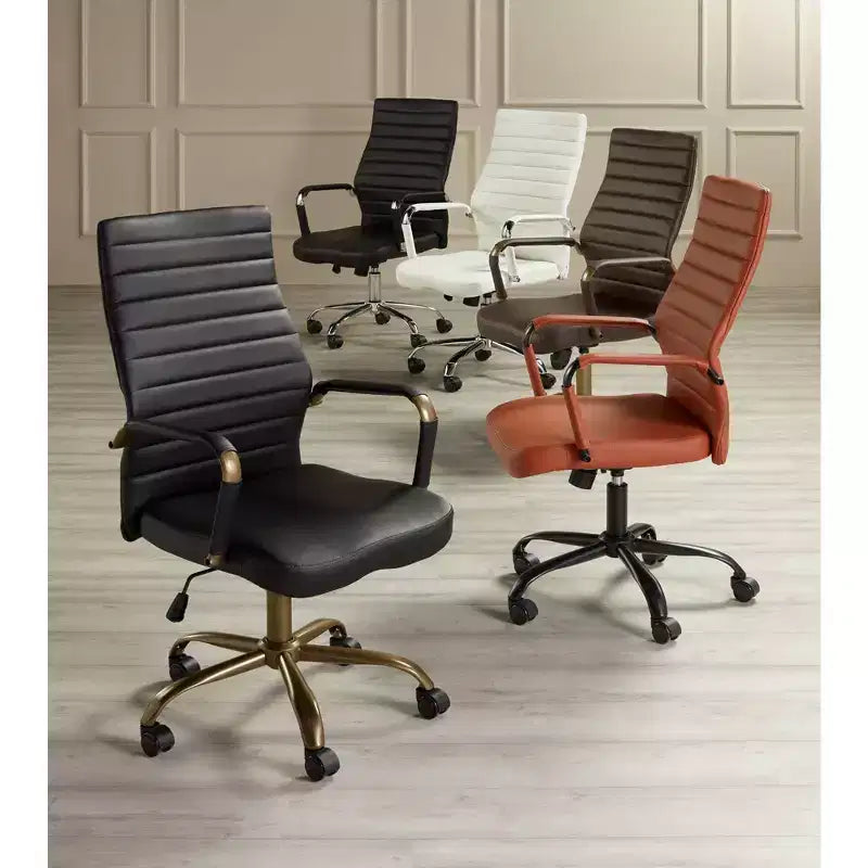 Studio 55D Primero Vintage Black Faux Leather Adjustable Office Chair