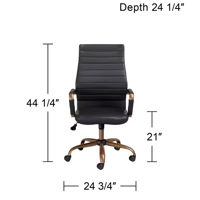 Studio 55D Primero Vintage Black Faux Leather Adjustable Office Chair