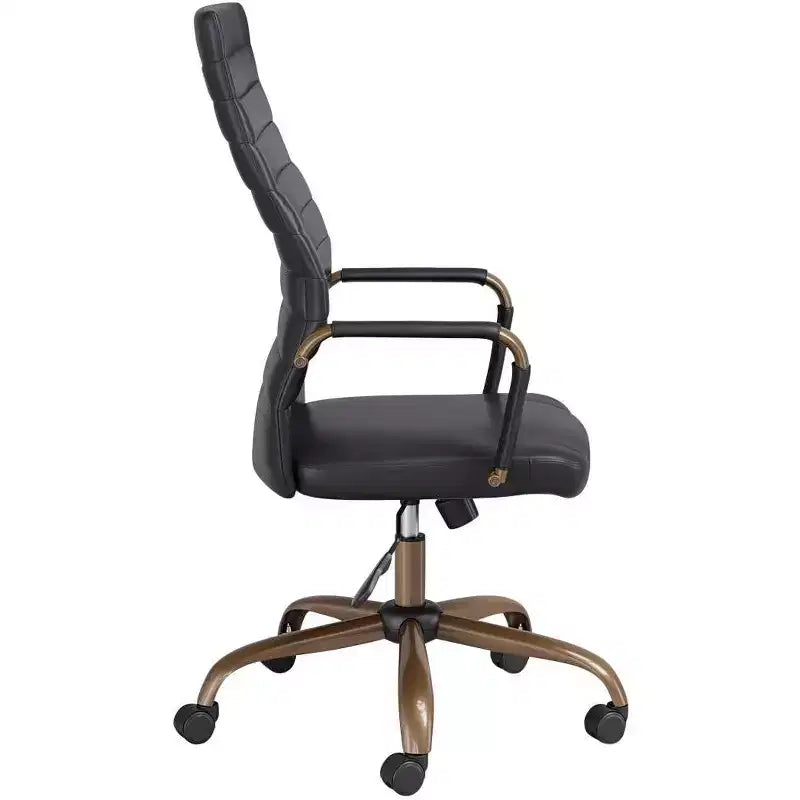 Studio 55D Primero Vintage Black Faux Leather Adjustable Office Chair