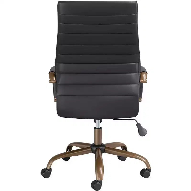 Studio 55D Primero Vintage Black Faux Leather Adjustable Office Chair