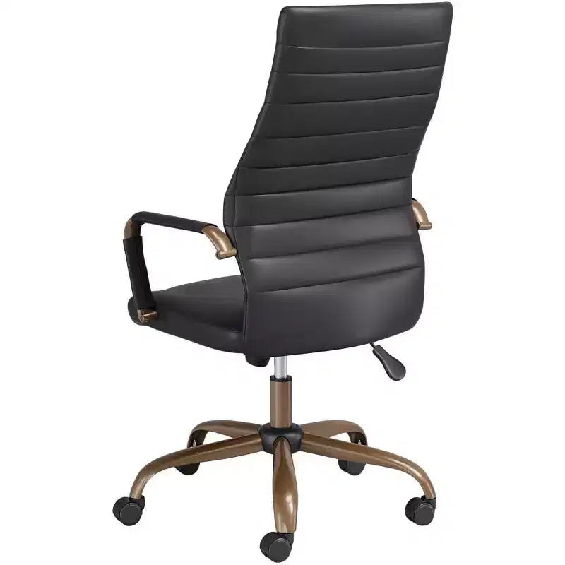 Studio 55D Primero Vintage Black Faux Leather Adjustable Office Chair