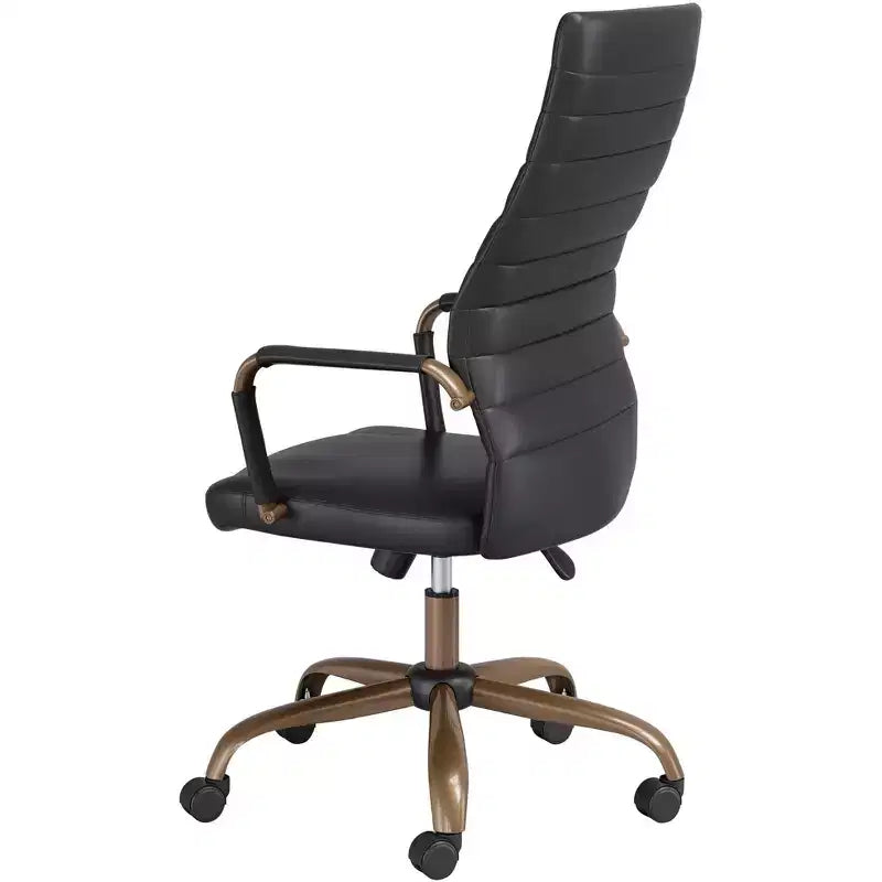 Studio 55D Primero Vintage Black Faux Leather Adjustable Office Chair