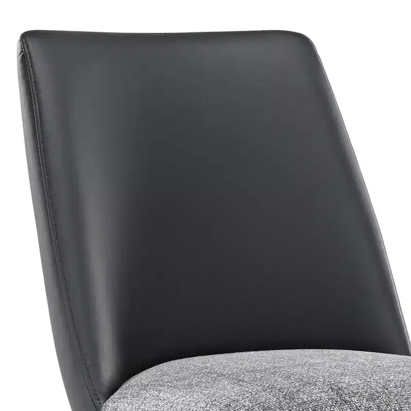 Upholstered Dining Side Chairs Set of 2, Black Gray