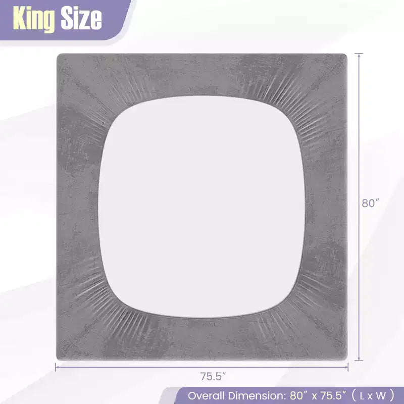 Costway Twin/Queen/King Size Mattress Protector with Deep Pocket Sponge Padding Anti-slip Bottom Gray