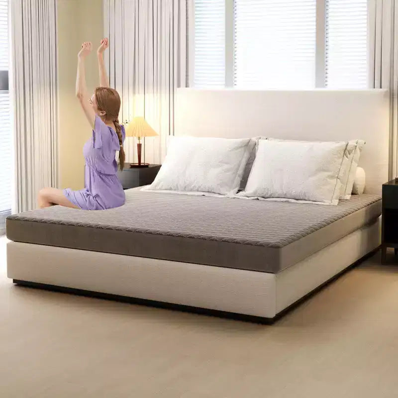 Costway Twin/Queen/King Size Mattress Protector with Deep Pocket Sponge Padding Anti-slip Bottom Gray
