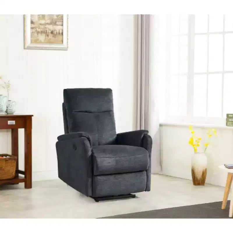 Reclining Chair Made of Polyester, Featuring Simple Operation, Ideal for Living and Bedroom Use.