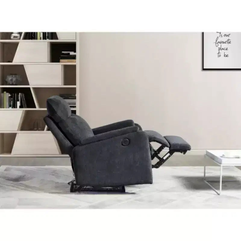 Reclining Chair Made of Polyester, Featuring Simple Operation, Ideal for Living and Bedroom Use.