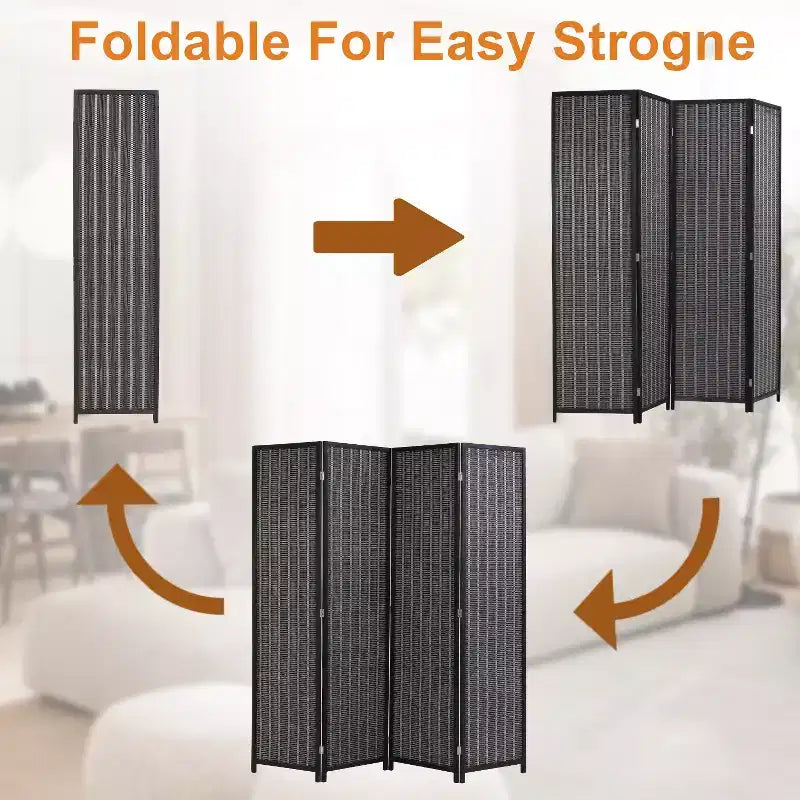 FDW Bamboo Room Divider 4/6 Panel Folding Privacy Screen Divider Tall Privacy Wall Divider for Home Office or Restaurant