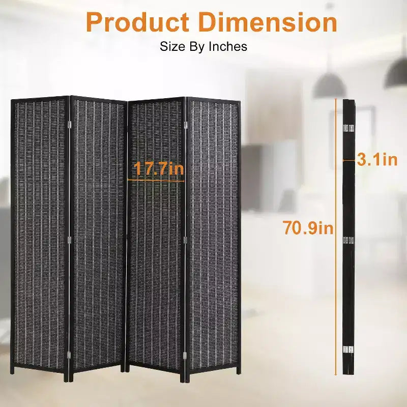 FDW Bamboo Room Divider 4/6 Panel Folding Privacy Screen Divider Tall Privacy Wall Divider for Home Office or Restaurant