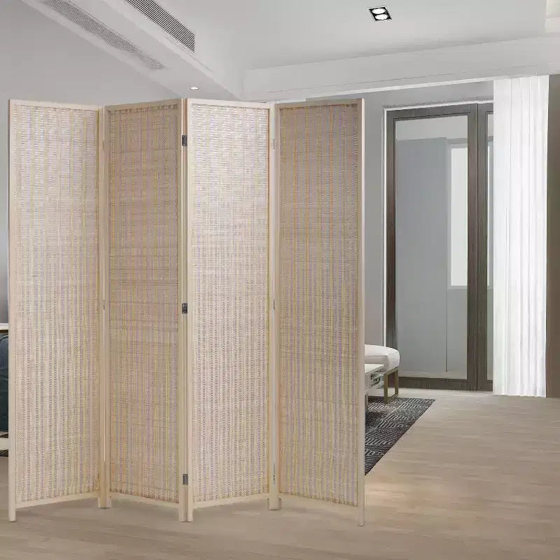 FDW Bamboo Room Divider 4/6 Panel Folding Privacy Screen Divider Tall Privacy Wall Divider for Home Office or Restaurant