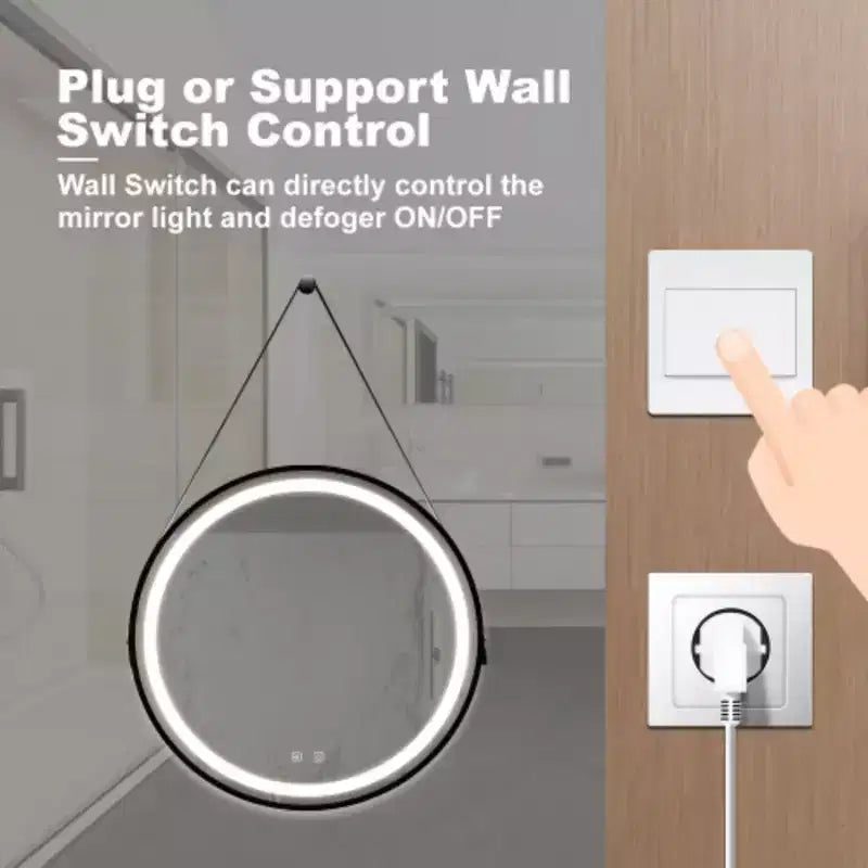 32inch Bathroom Led Classy Vanity Mirror with focused backplane,Black aluminum alloy frame,High Lumen,Dimmable Touch,Wall Switch Control