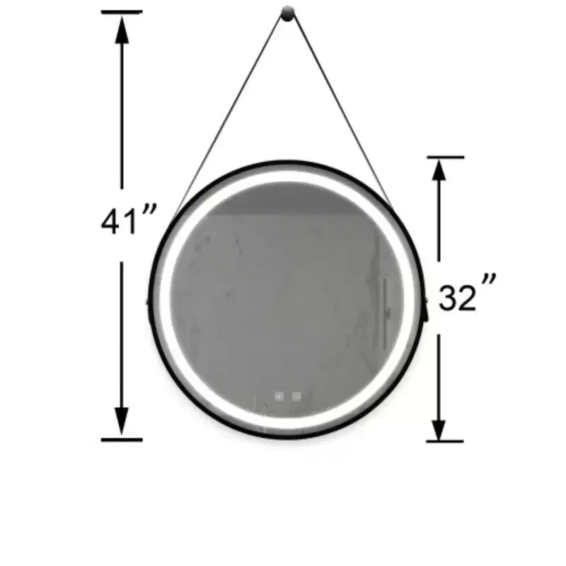 32inch Bathroom Led Classy Vanity Mirror with focused backplane,Black aluminum alloy frame,High Lumen,Dimmable Touch,Wall Switch Control
