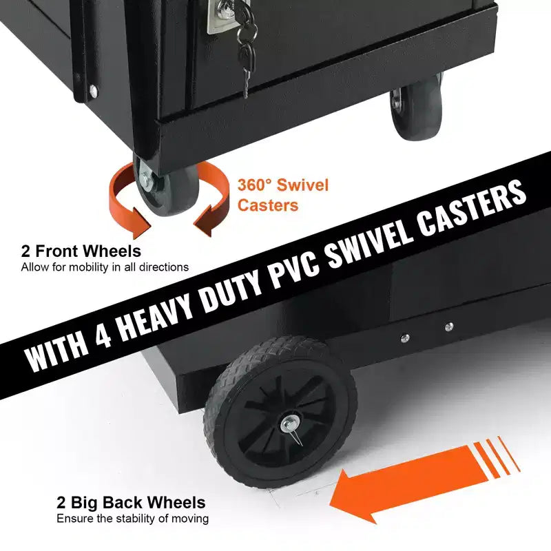 VEVOR Welding Cart, 2-Tier Heavy Duty Welder Cart with Anti-Theft Lockable Cabinet