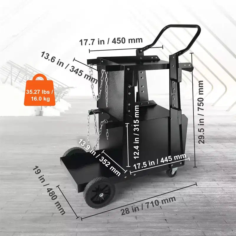 VEVOR Welding Cart, 2-Tier Heavy Duty Welder Cart with Anti-Theft Lockable Cabinet