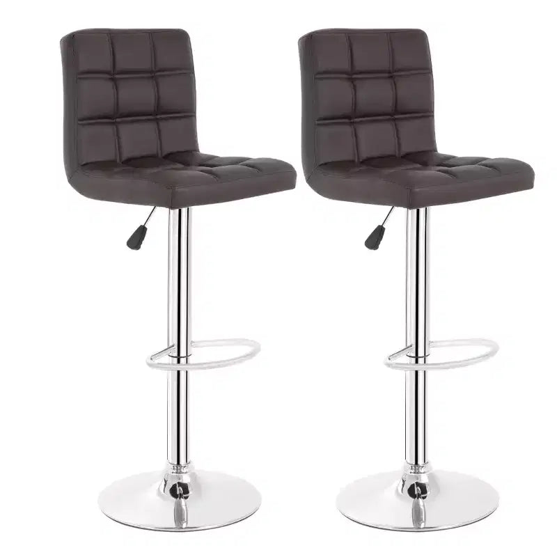 FDW Bar Stool Set of 2 Bar Stools Adjustable Height Swivel Counter Stools with PU Leather Seat and Chrome-Plated Metal Frame Bar Chairs