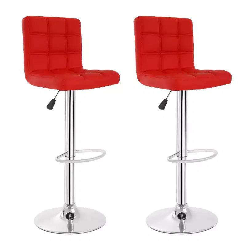 FDW Bar Stool Set of 2 Bar Stools Adjustable Height Swivel Counter Stools with PU Leather Seat and Chrome-Plated Metal Frame Bar Chairs