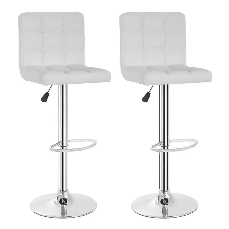 FDW Bar Stool Set of 2 Bar Stools Adjustable Height Swivel Counter Stools with PU Leather Seat and Chrome-Plated Metal Frame Bar Chairs