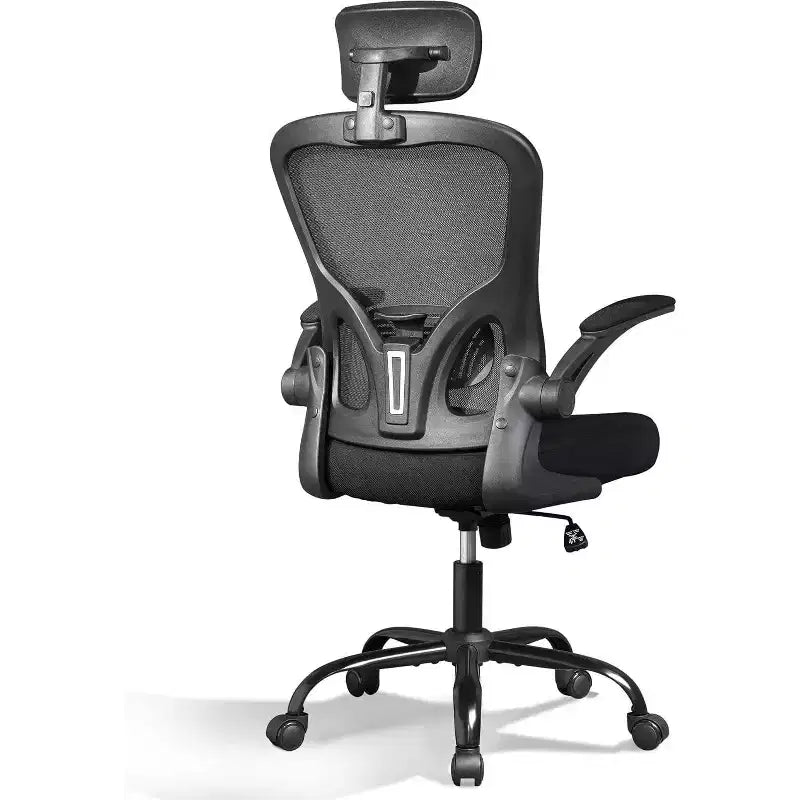 Ergonomic Office Chair for 5'2-6'4 Users, High Back Mesh Computer Desk Chair with Flip-up Armrests, Capacity Home Office Chair, Black