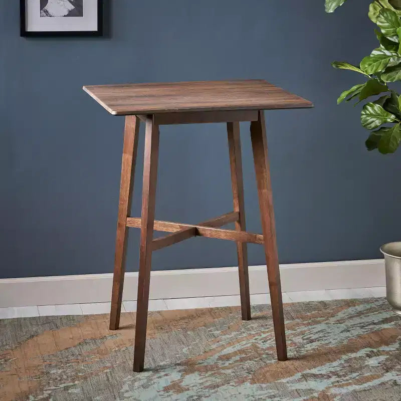 GDFStudio Hildred Modern Laminate and Rubber Wood Square 42 Bar Dining Table