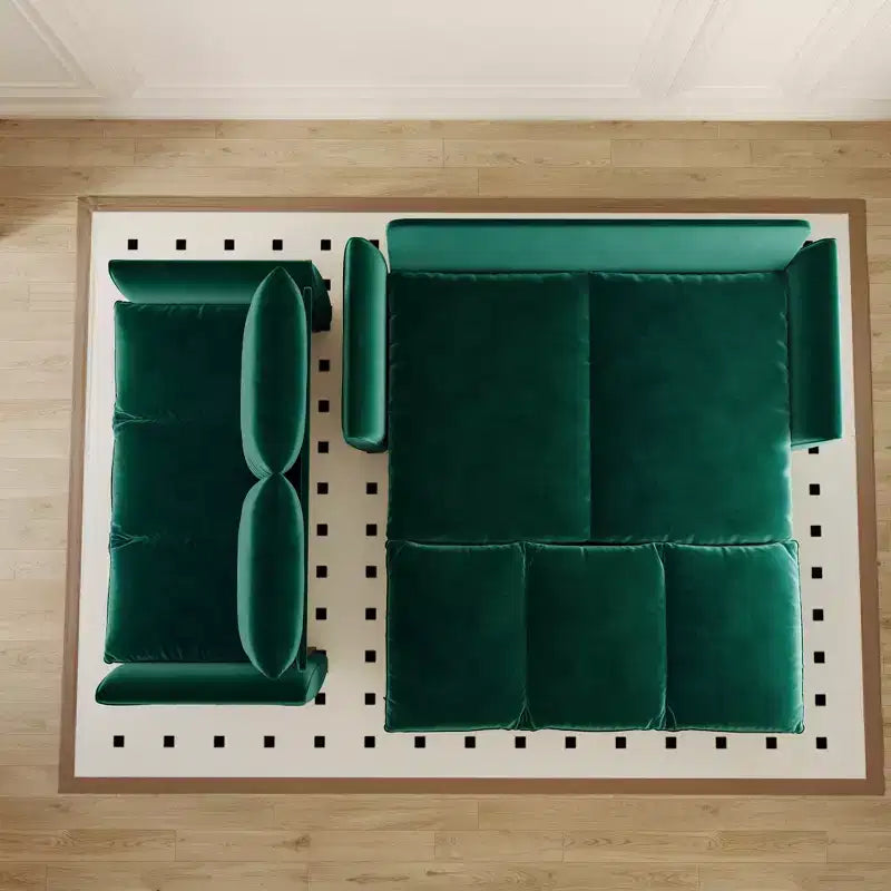 GDFStudio Zero Convertible 3-Seat 70.9 Velvet Upholstered Full Size Sofa Bed