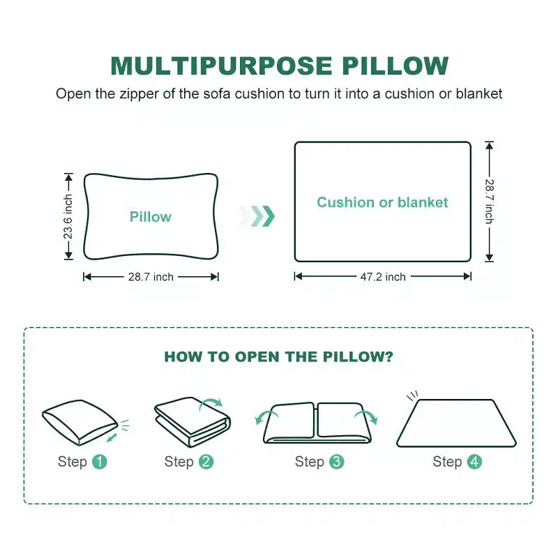 GDFStudio Zero Convertible 3-Seat 70.9 Velvet Upholstered Full Size Sofa Bed