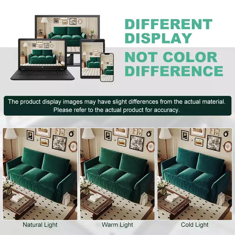 GDFStudio Zero Convertible 3-Seat 70.9 Velvet Upholstered Full Size Sofa Bed