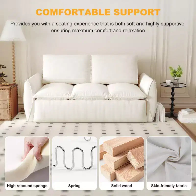 GDFStudio Zero Convertible 3-Seat 70.9 Velvet Upholstered Full Size Sofa Bed