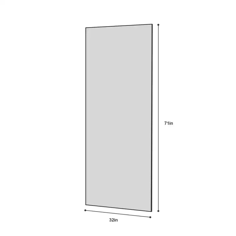 70 x 31 Inch Full Length mirror black Aluminum Alloy Frame, leaning or Wall Mounted, Ideal for Bedroom Living Room and Corridor