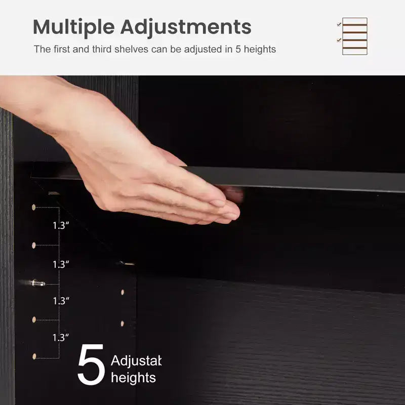 FIRNEWST Étagère Industrielle à 5 Niveaux, Bibliothèque Ouverte de 135 cm de Haut sur Pied pour un Rangement Ample - Conception Robuste et Rustique