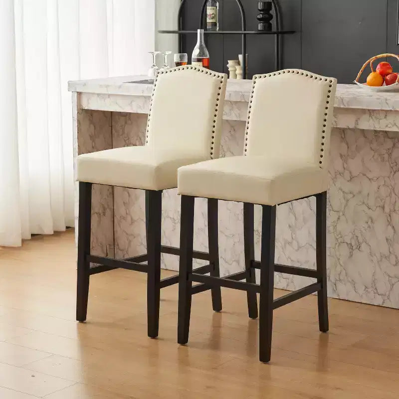 Christopher Knight Home Olaf 30 Contemporary Rubberwood Upholstered Barstools (Set of 2)