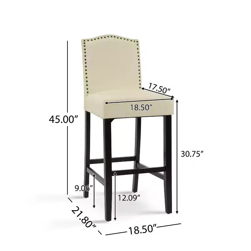 Christopher Knight Home Olaf 30 Contemporary Rubberwood Upholstered Barstools (Set of 2)