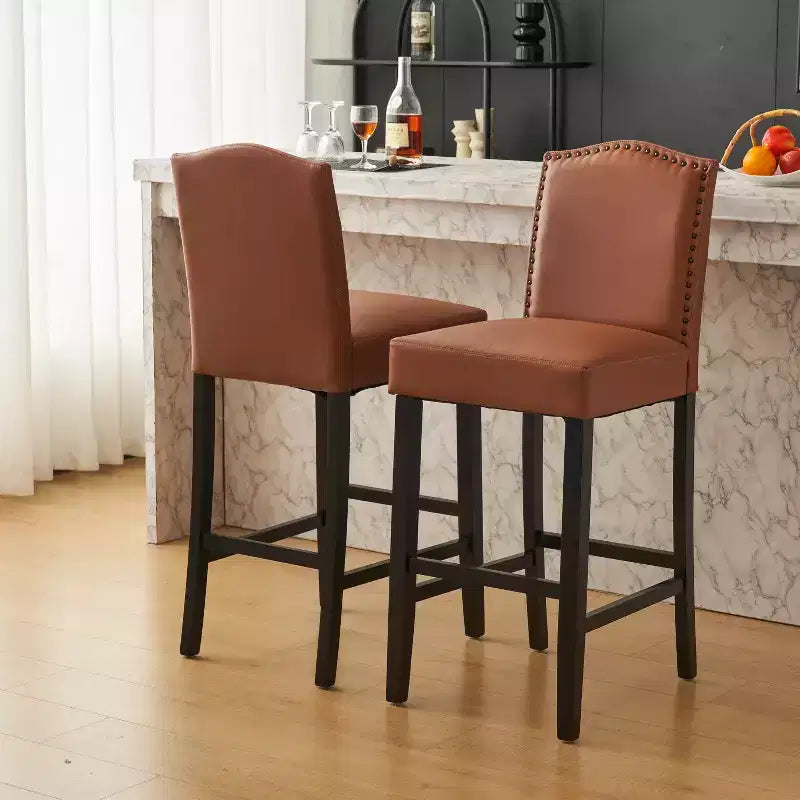 Christopher Knight Home Olaf 30 Contemporary Rubberwood Upholstered Barstools (Set of 2)