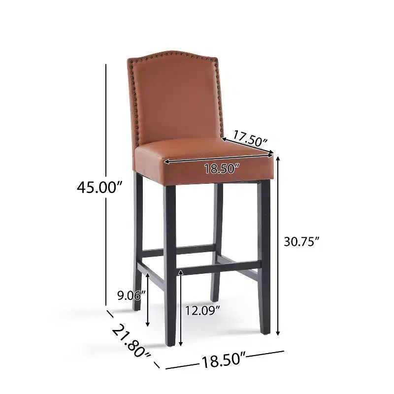Christopher Knight Home Olaf 30 Contemporary Rubberwood Upholstered Barstools (Set of 2)