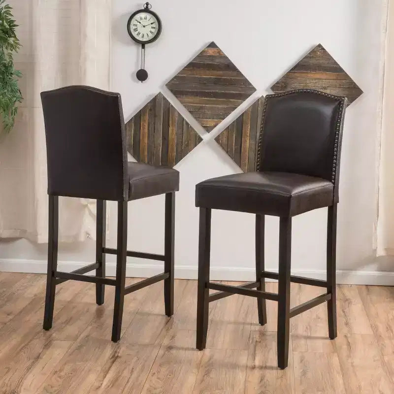 Christopher Knight Home Olaf 30 Contemporary Rubberwood Upholstered Barstools (Set of 2)