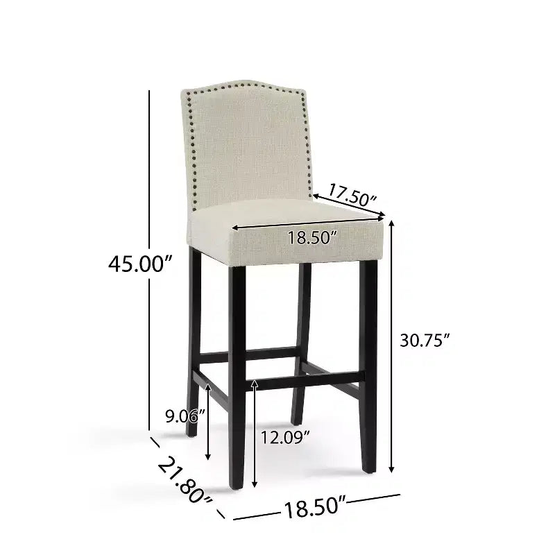 Christopher Knight Home Olaf 30 Contemporary Rubberwood Upholstered Barstools (Set of 2)