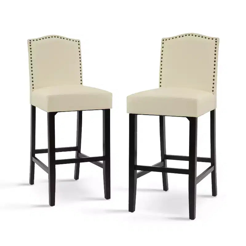 Christopher Knight Home Olaf 30 Contemporary Rubberwood Upholstered Barstools (Set of 2)