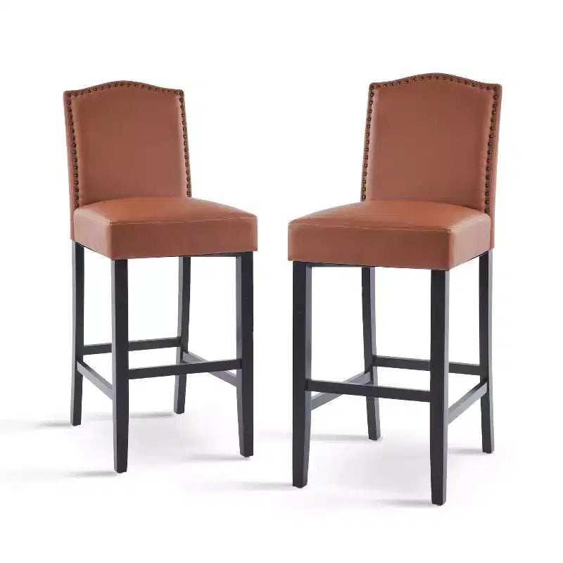 Christopher Knight Home Olaf 30 Contemporary Rubberwood Upholstered Barstools (Set of 2)
