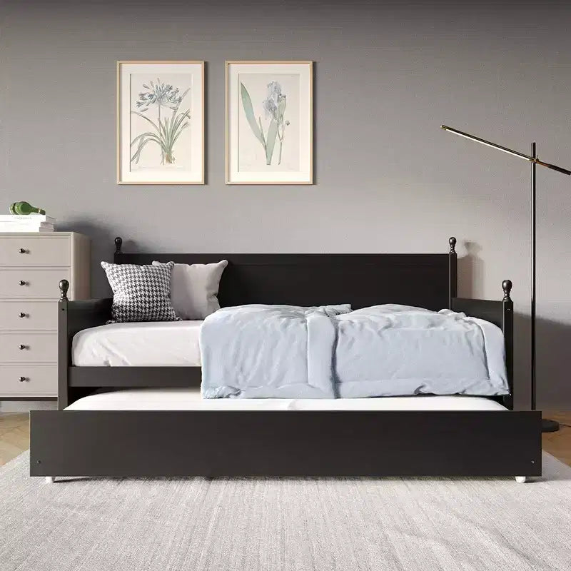 ChaletPosh Twin Size Wooden Daybed with Trundle