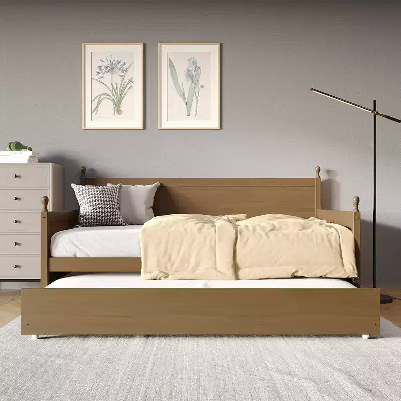 ChaletPosh Twin Size Wooden Daybed with Trundle