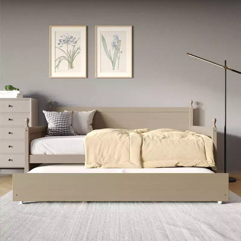 ChaletPosh Twin Size Wooden Daybed with Trundle