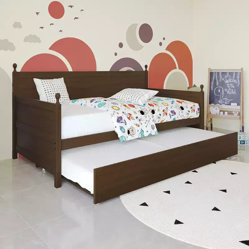 ChaletPosh Twin Size Wooden Daybed with Trundle