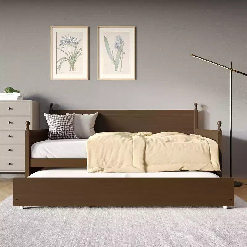 ChaletPosh Twin Size Wooden Daybed with Trundle