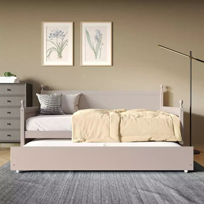 ChaletPosh Twin Size Wooden Daybed with Trundle