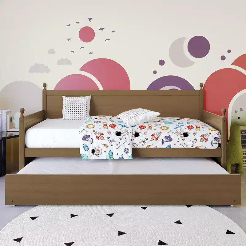 ChaletPosh Twin Size Wooden Daybed with Trundle