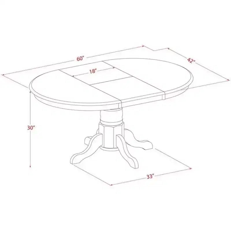 HomeStock Butterfly Leaf Dining Table Set Kitchen Dining Style 1