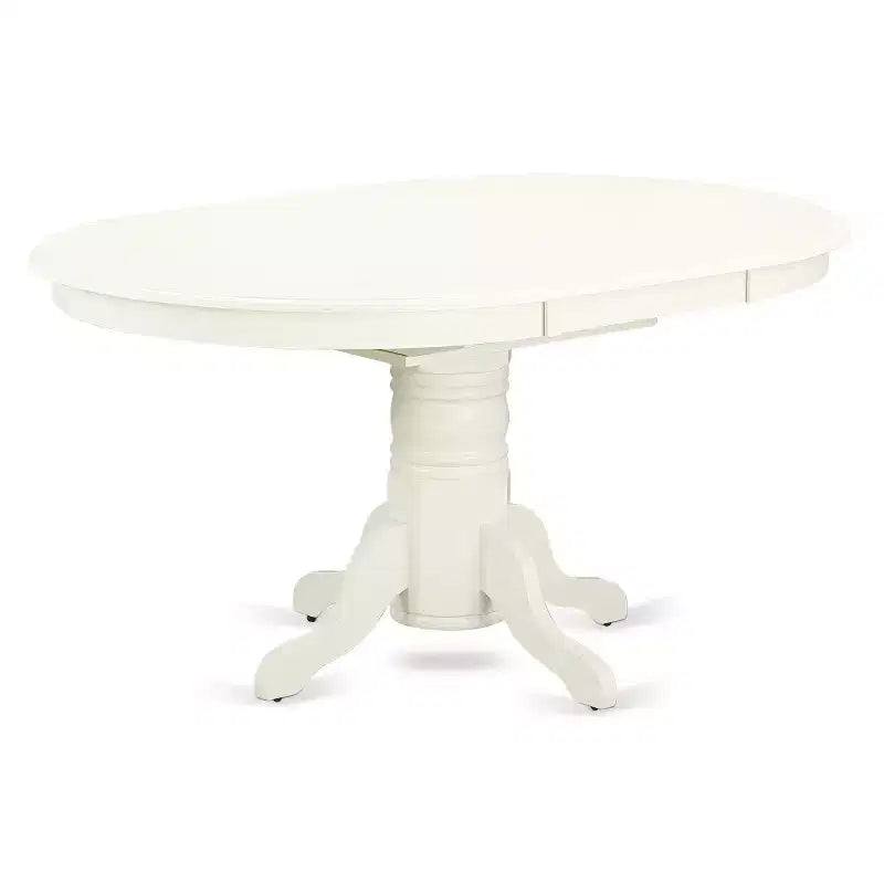 HomeStock Oval Kitchen Dining Table Set Linen White