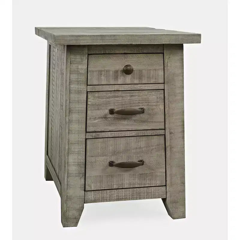 Tavolino da salotto Telluride Rustic Farmhouse in legno massello con ricarica USB