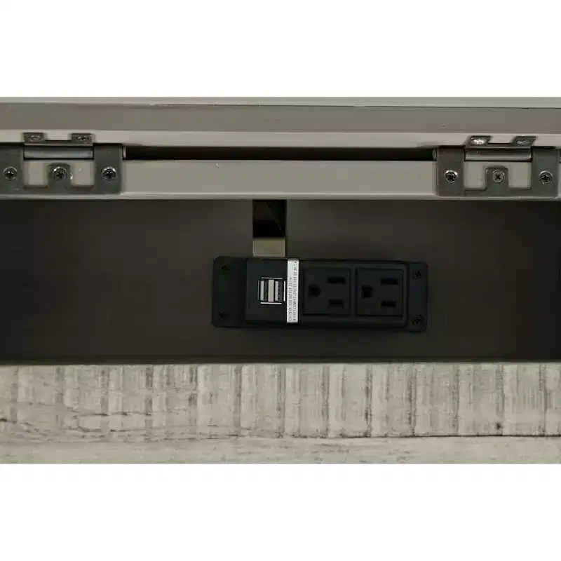 Tavolino da salotto Telluride Rustic Farmhouse in legno massello con ricarica USB