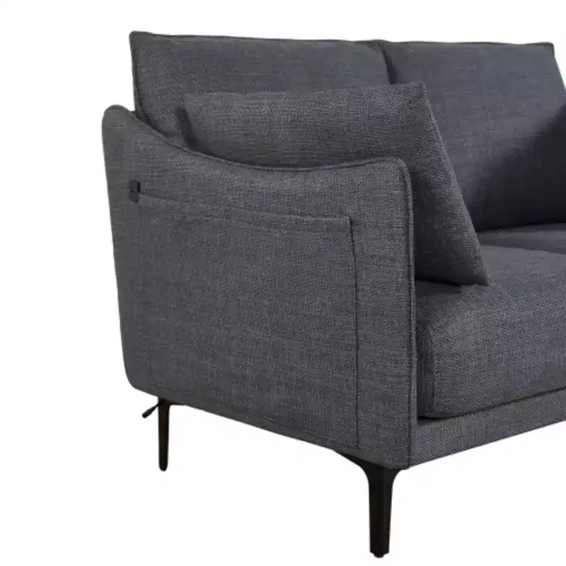 Versatile 2-Seater Sofa: Perfect for Primary Living Spaces, Bedrooms, and Offices, Includes 2 Pillows and Metal Legs.