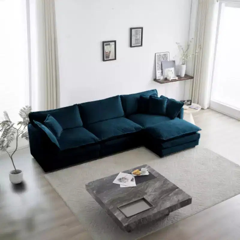 Oversized Modular Sofa: L-Shape, Reversible Ottoman, Comfy Upholstery